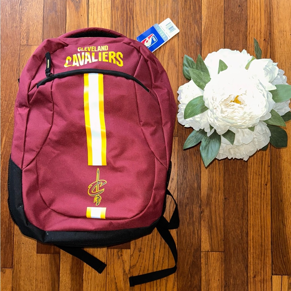 Red and Yellow Backpack with Bold Stripe